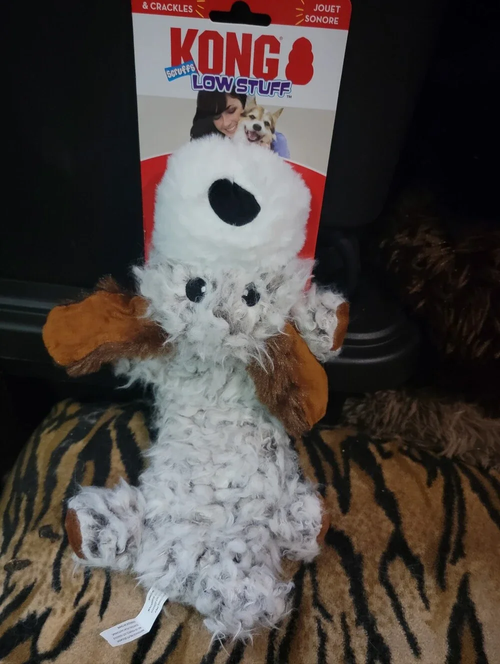 Kong Dog Scruffz Low Stuff Plush Squeaky Puppy Dog Toy Large Ea.